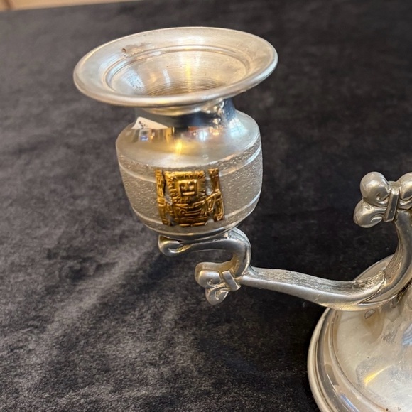 Vintage Pewter Chamberstick Candle Holder Set of 2 - Picture 13 of 13